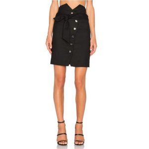 IRO Gwlady Wrap Mini Skirt in Black Size FR 42/ US 10 Wool